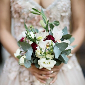 White & Marsala Wedding Bouquet