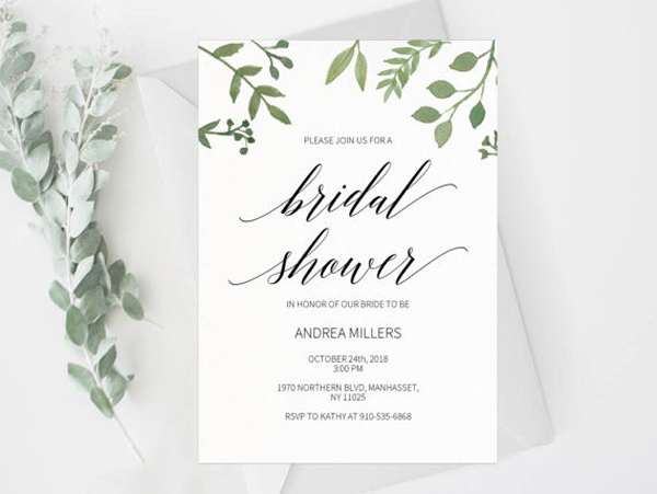 Greenery Bridal Shower Invitation