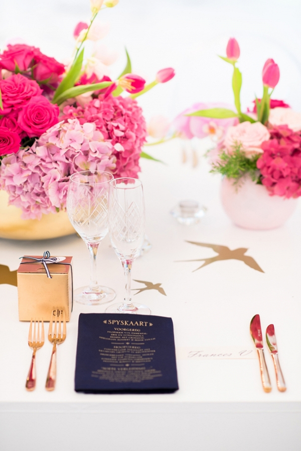 Pink, Navy & Gold Place Setting