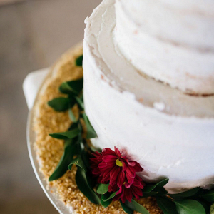 Semi Naked Wedding Cake with Glitter Base