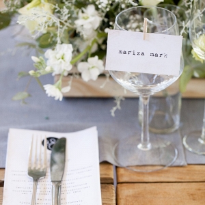 Place Setting with Vintage Typewriter Typography Detail
