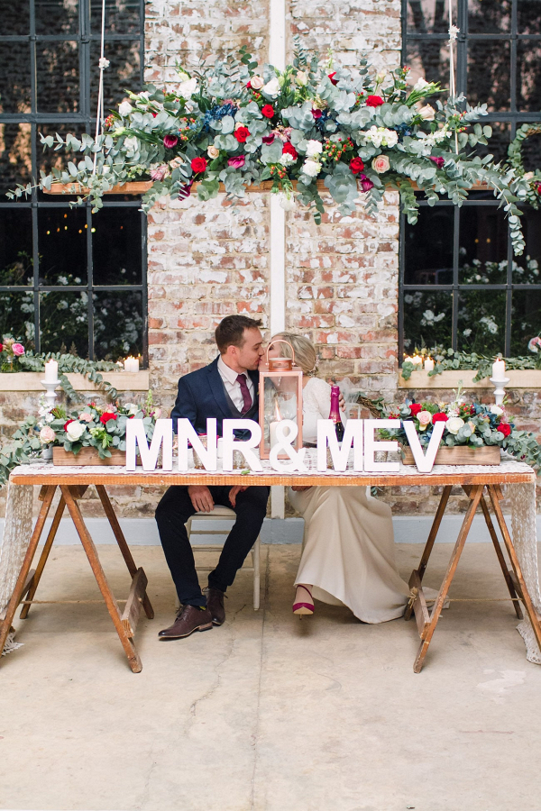 Sweetheart Table with Hanging Florals