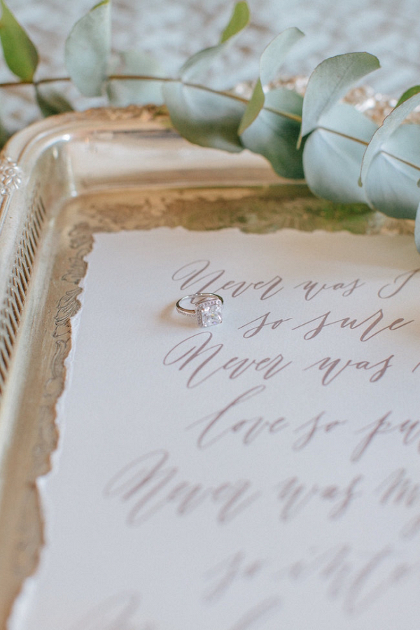 Engagement Ring & Calligraphy Invitation