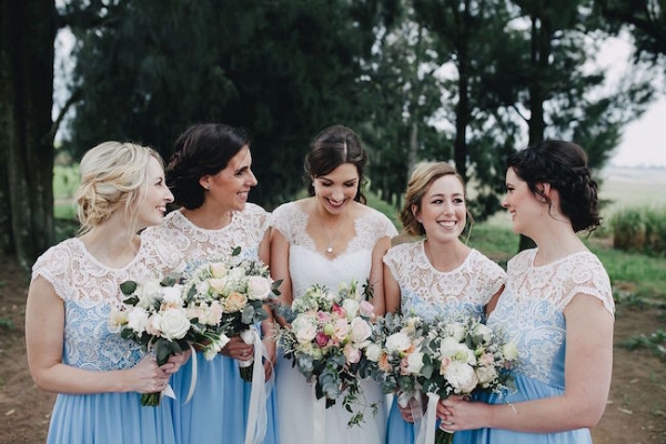 Serenity Blue Lace Bridesmaid Dresses