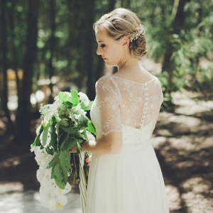 Bride in Lace Wedding Dress