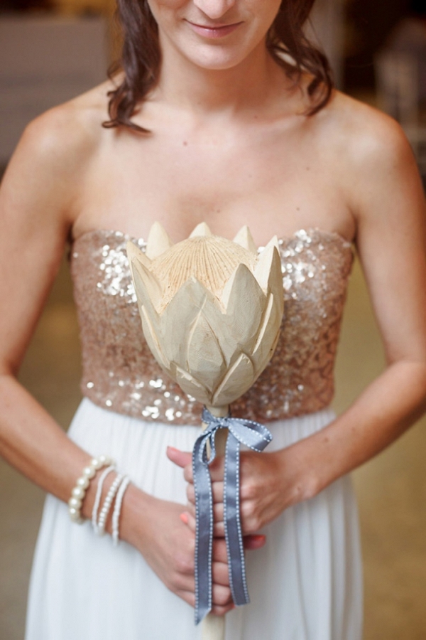 Bridesmaid with Wooden Protea