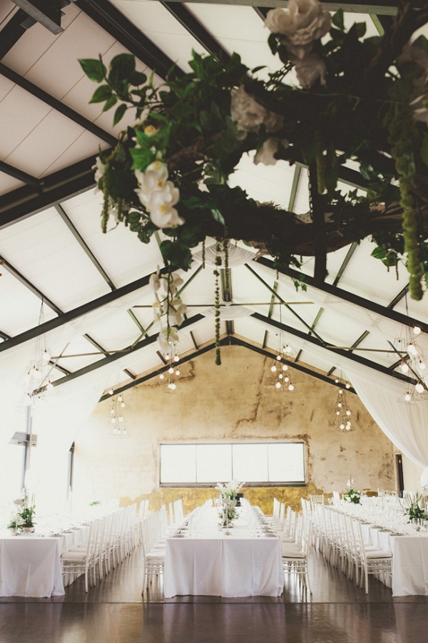 Classic Reception Decor with Floral Chandelier