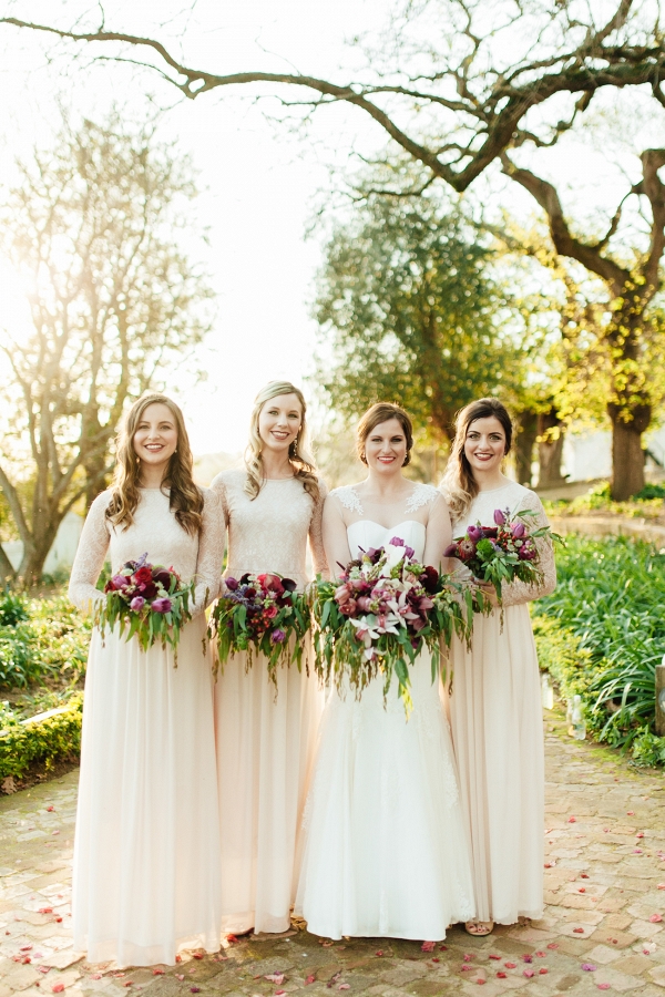 Bridesmaids with Lush Organic Bouquets