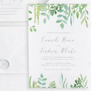 Pantone Greenery Wedding Invitation