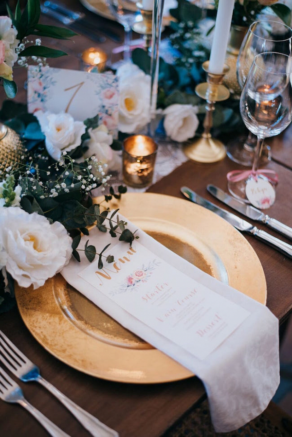Pastel and Gold Place Setting