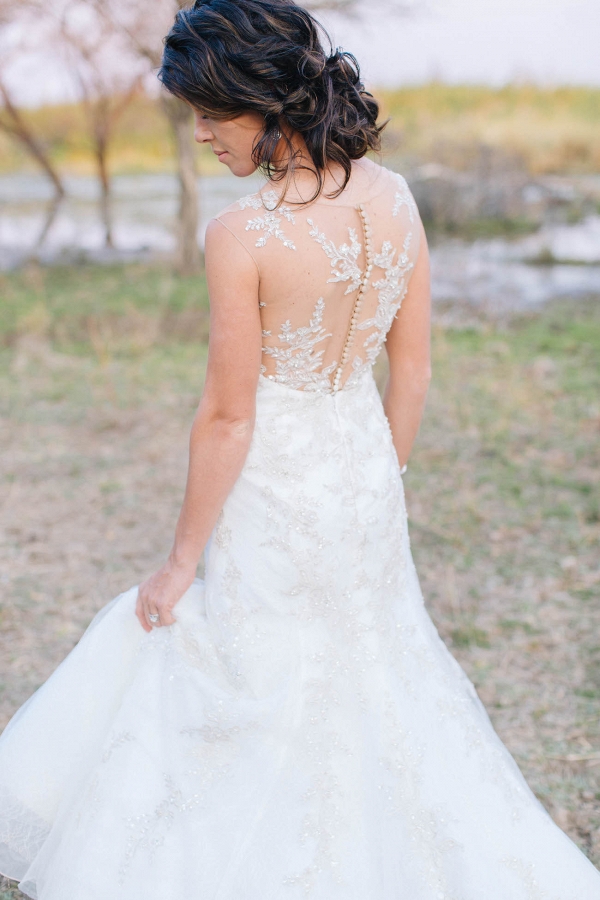Lace Illusion Back Wedding Dress