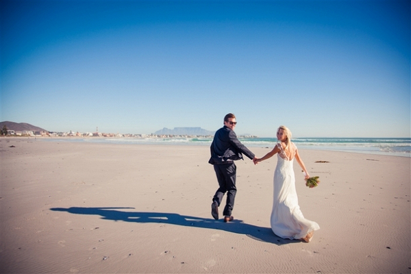 Couple on Blouberg Beach in South Africa