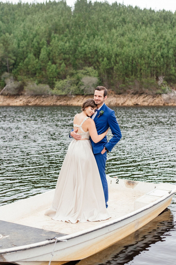 Bride and Groom at Lake