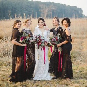Black Lace Bridesmaids