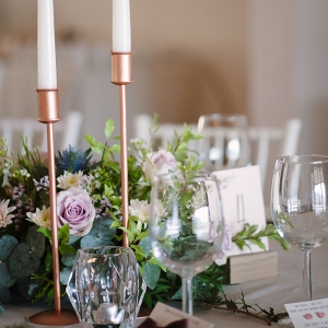 Tablescape with Copper Candlesticks