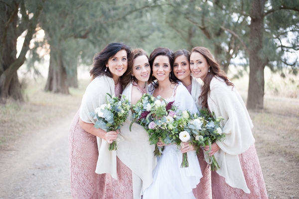 Bridesmaids with Shawl Wraps