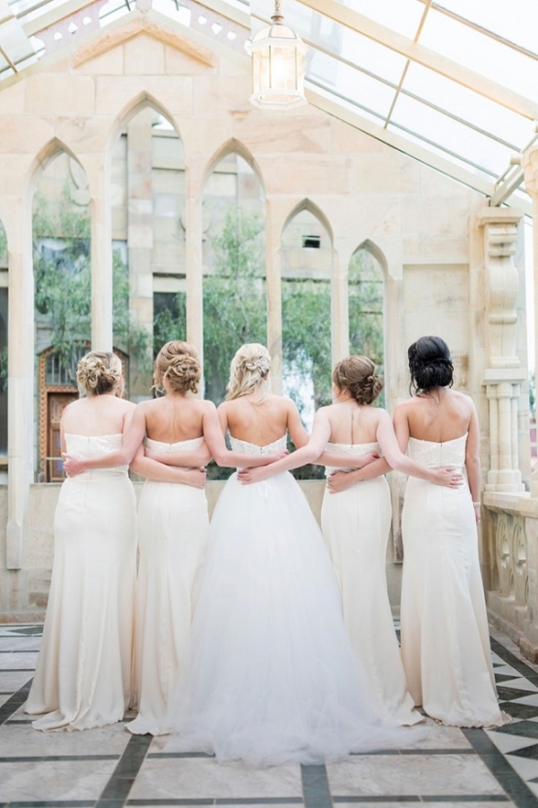 Long white bridesmaid dresses