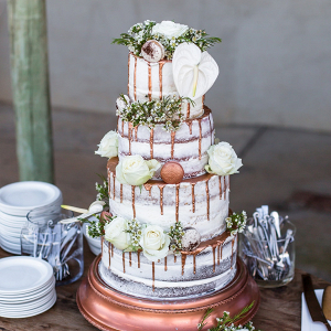 Naked Cake with Copper Drips
