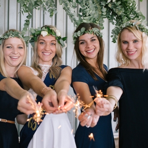 Bridesmaids with Sparklers
