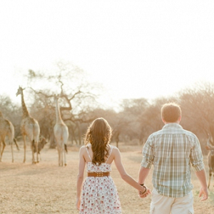 Couple with Giraffes