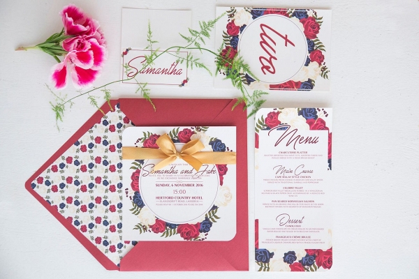 Floral Print Invitation Suite