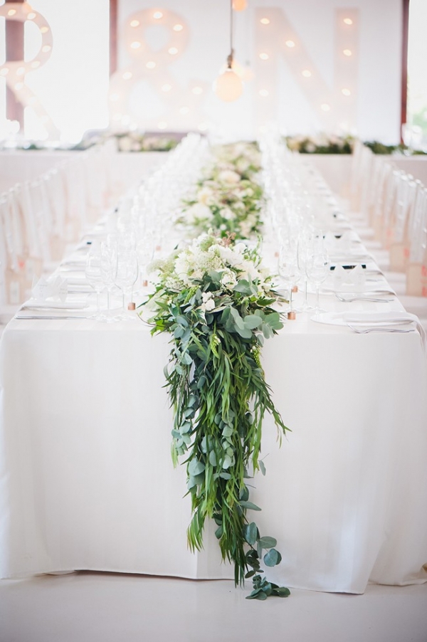 Floral & greenery table runner