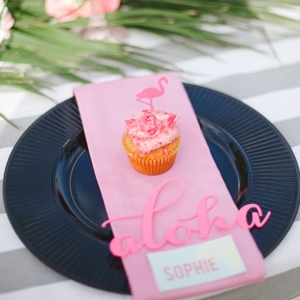 Tropical bridal shower place setting
