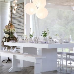 Whimsical modern white table