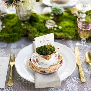 Whimsical forest place setting