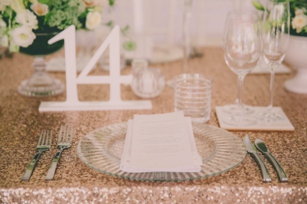 Rose gold place setting