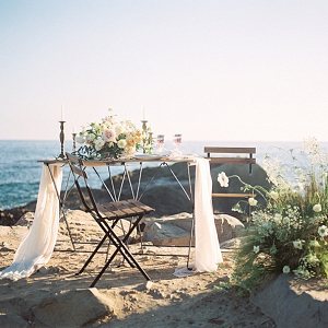 Romantic coastal wedding table