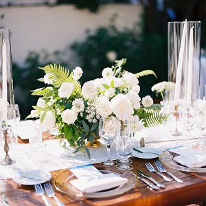 Classic white floral wedding centerpiece