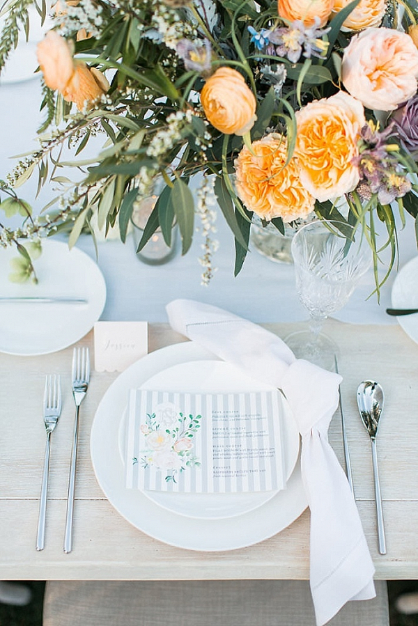 Pastel spring place setting