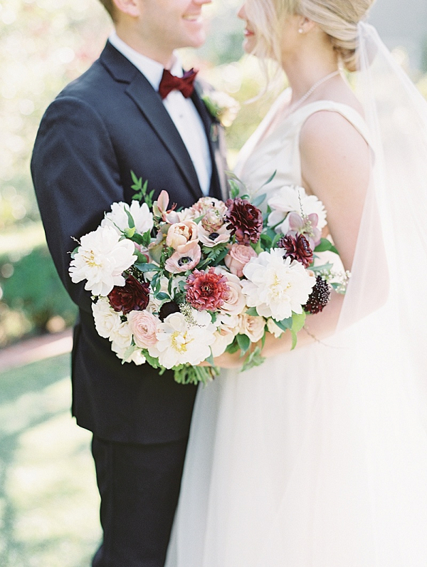 Blush and burgundy bridal bouquet