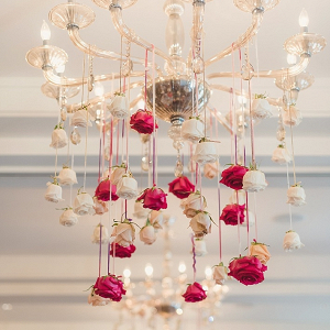 Hanging flower chandelier