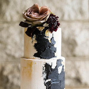 Modern palette painted wedding cake