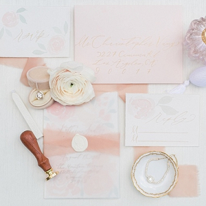 Peach wedding invitation
