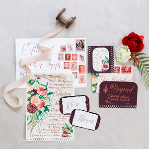 Floral wedding invitations
