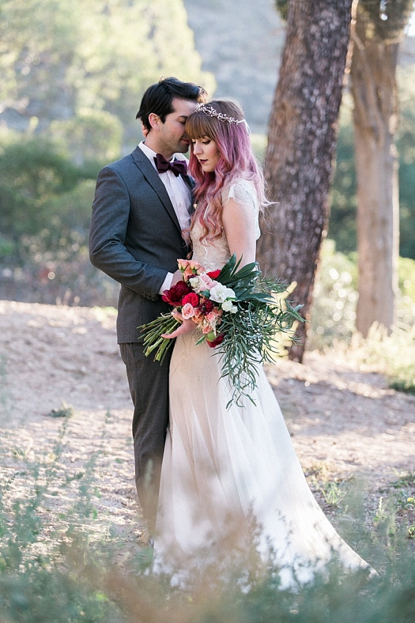 Bride with pink hair