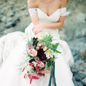 Lush deep plum and pink bouquet