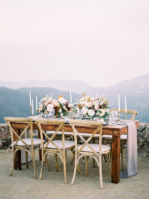 Cliffside Malibu wedding reception