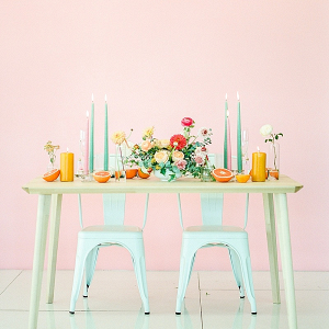 Colorful modern wedding table