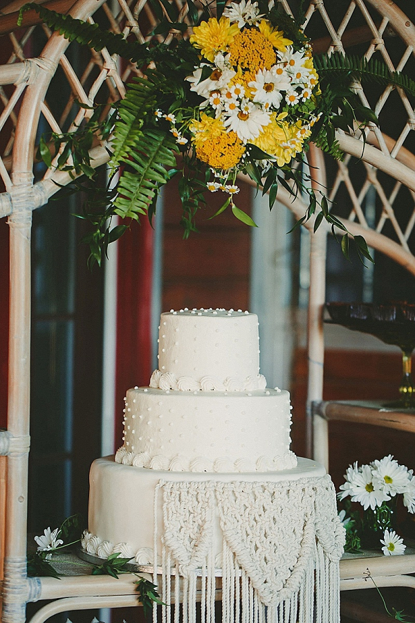 Boho macrame wedding cake