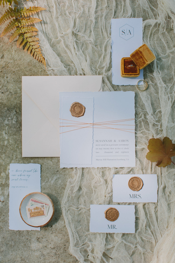 Wedding invitations with wax seals