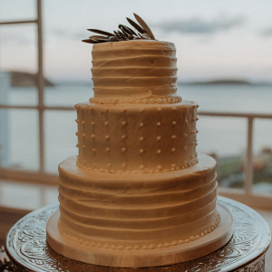 3 tier white wedding cake