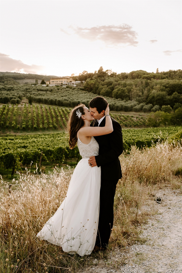 Tuscan vineyard destination elopement
