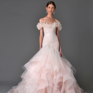Soft Blush Marchesa Wedding Dress from the Spring Summer 2017 Collection