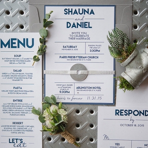 Modern Industrial Inspired Wedding Invitation Suite Wendy Alana Photography