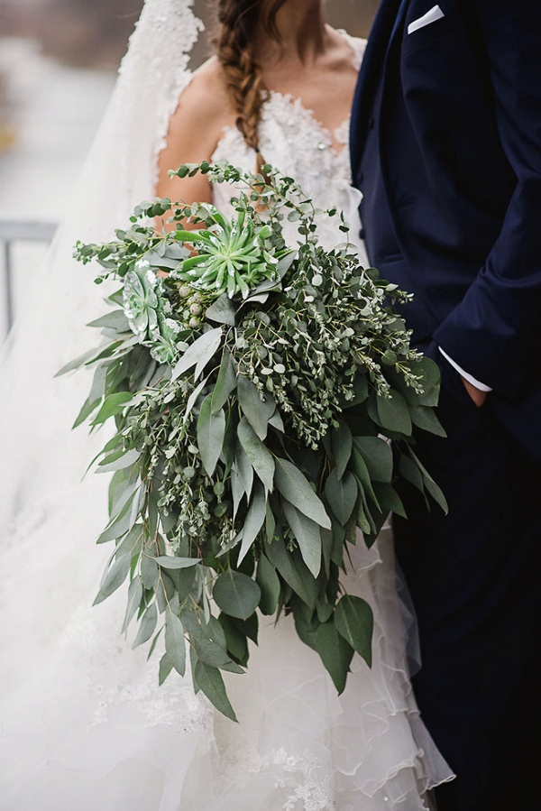 Gorgeous Over-sized Mixed Greenery Bouquet Wendy Alana Photography