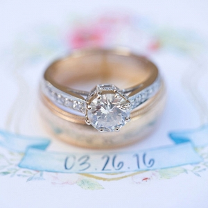 Mixed Gold Diamond Wedding Ring With Antique Detailing Christine Glebov Photography